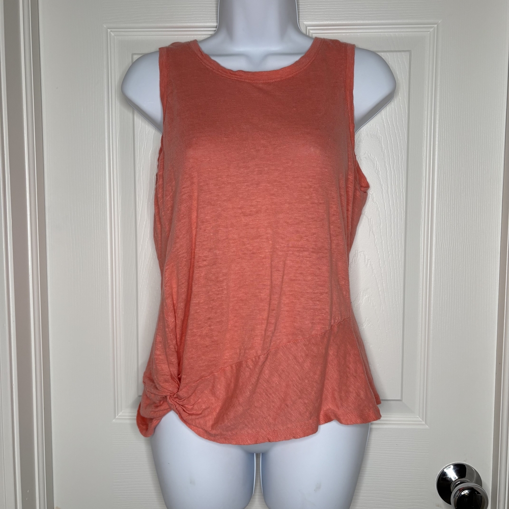 Athleta Coral Tank Top Size Medium 100% Linen